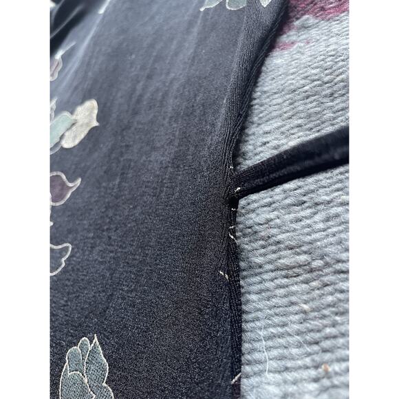 Vintage Social Circles Elastane Form Fitting Black & Floral Dress Sz 10P/M - Picture 11 of 16